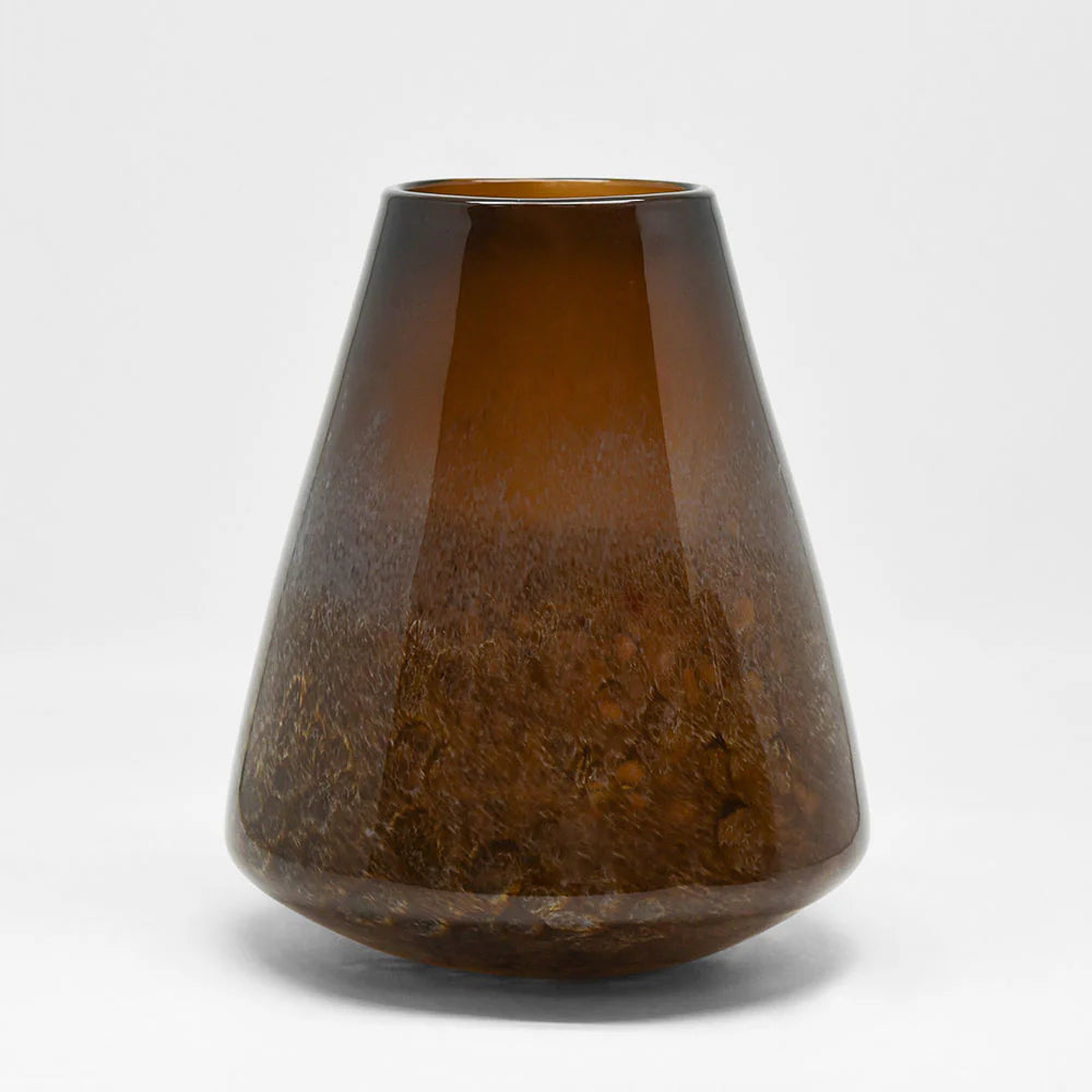 Lava Handblown Glass Vase Large Brown