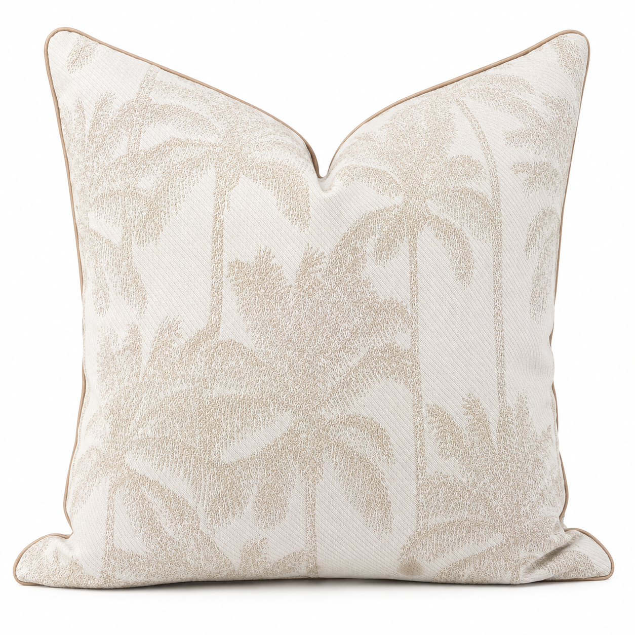 Coastal Palm Jacquard Cushion
