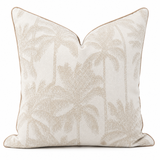 Coastal Palm Jacquard Cushion