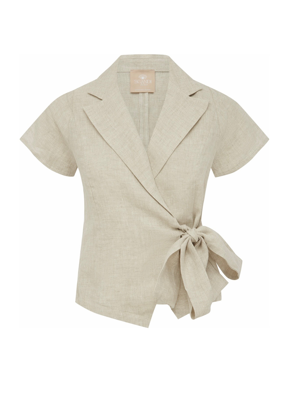 Scandi & Co. Linen Wrap Top Natural