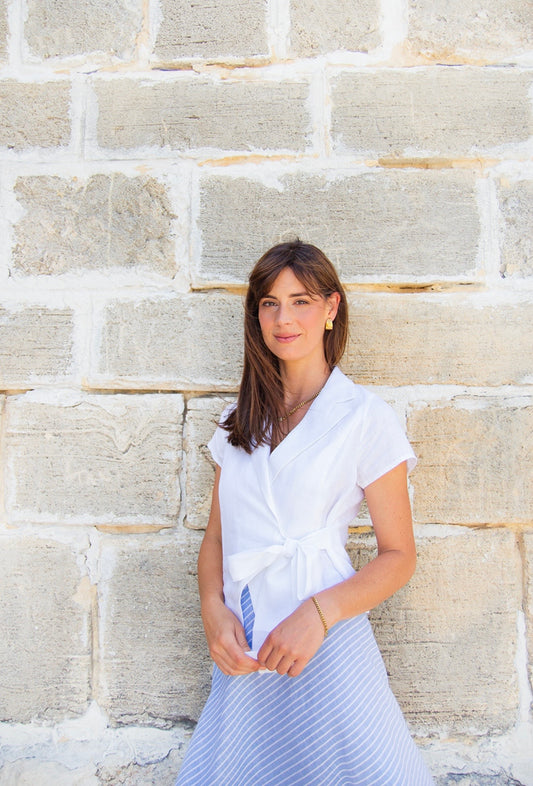 Scandi & Co. Linen Wrap Top
