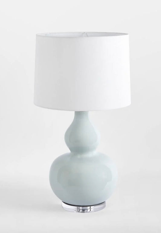 Sutton Light Blue Table Lamp & White Shade