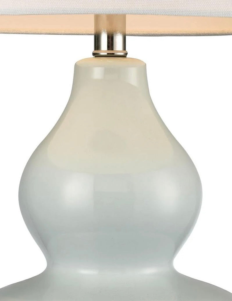 Sutton Light Blue Table Lamp & White Shade