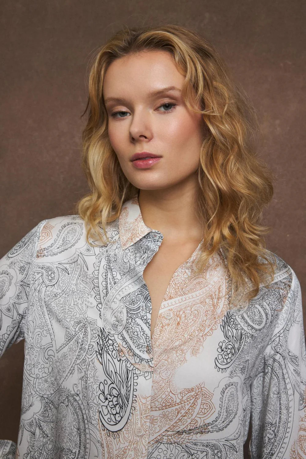 CAURA Paisley Print Blouse – Off White