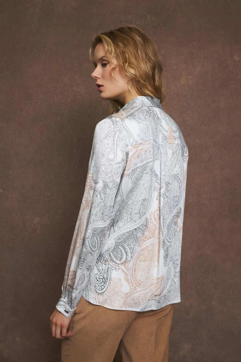 CAURA Paisley Print Blouse – Off White