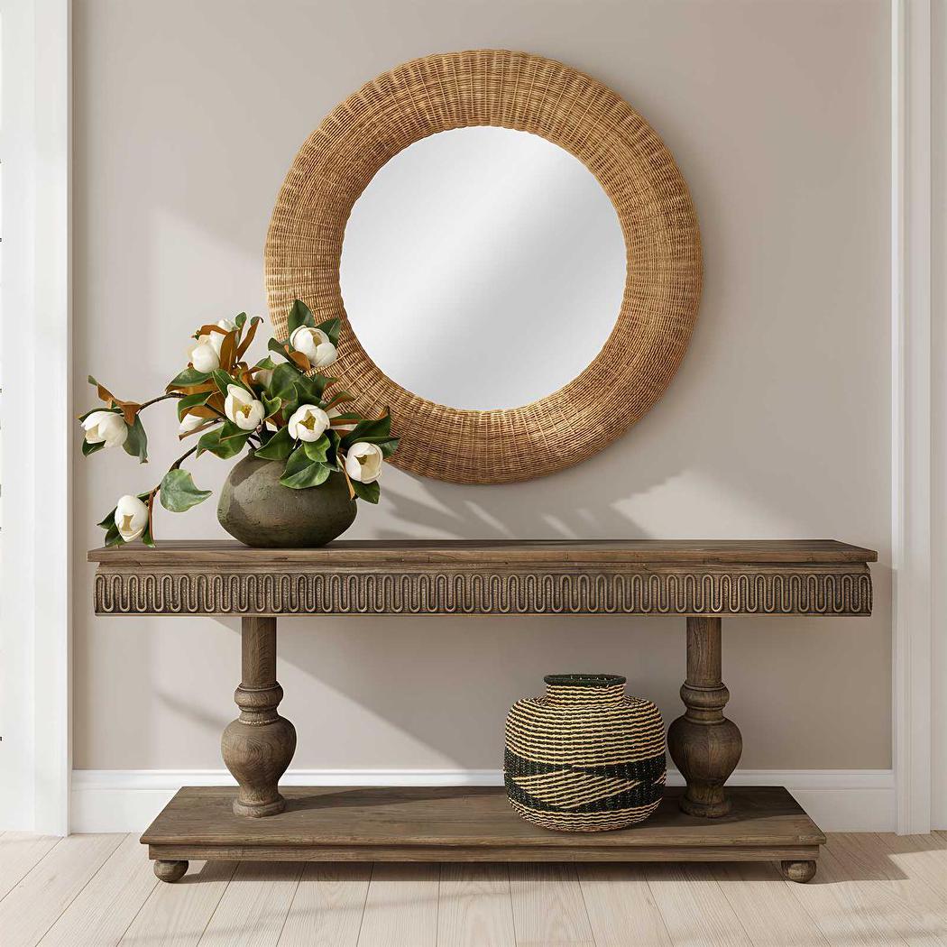 Long Island Mirror Round Rattan