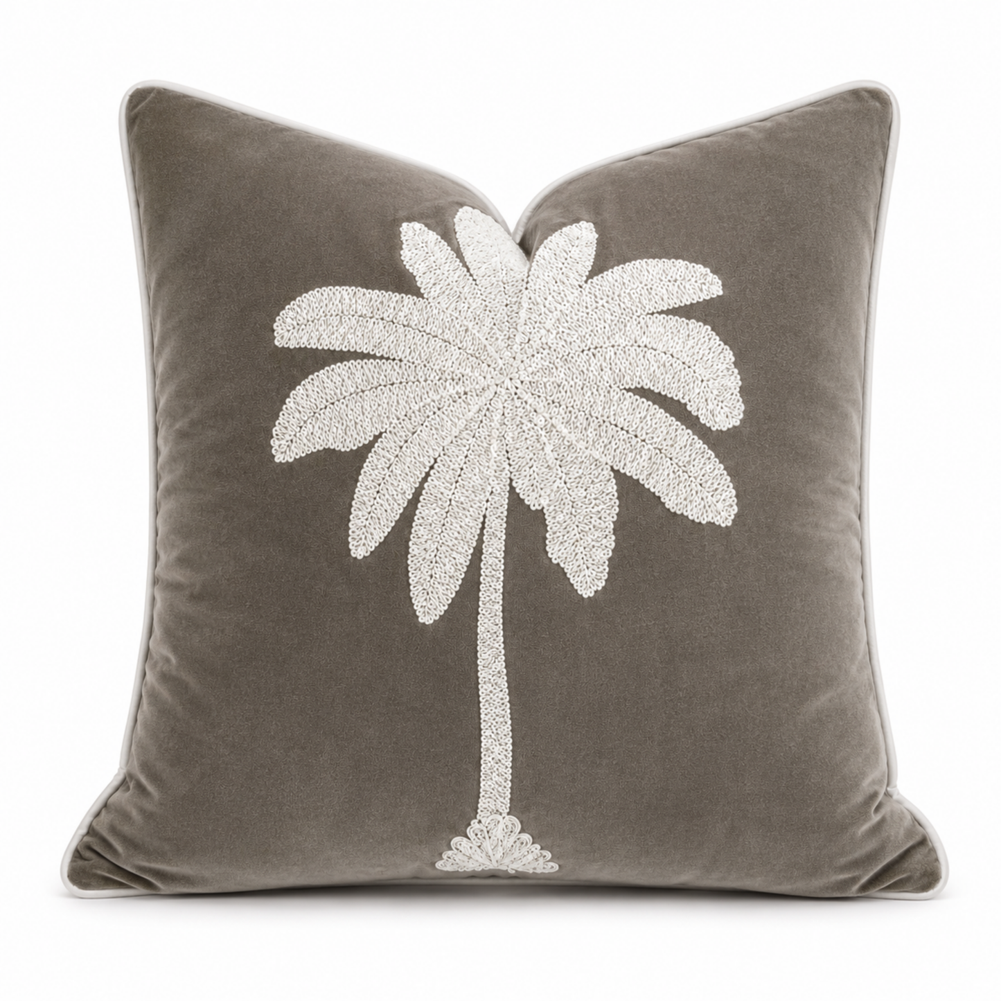 MAUI 1 PALM SMOKE CUSHION FEATHER FILLED