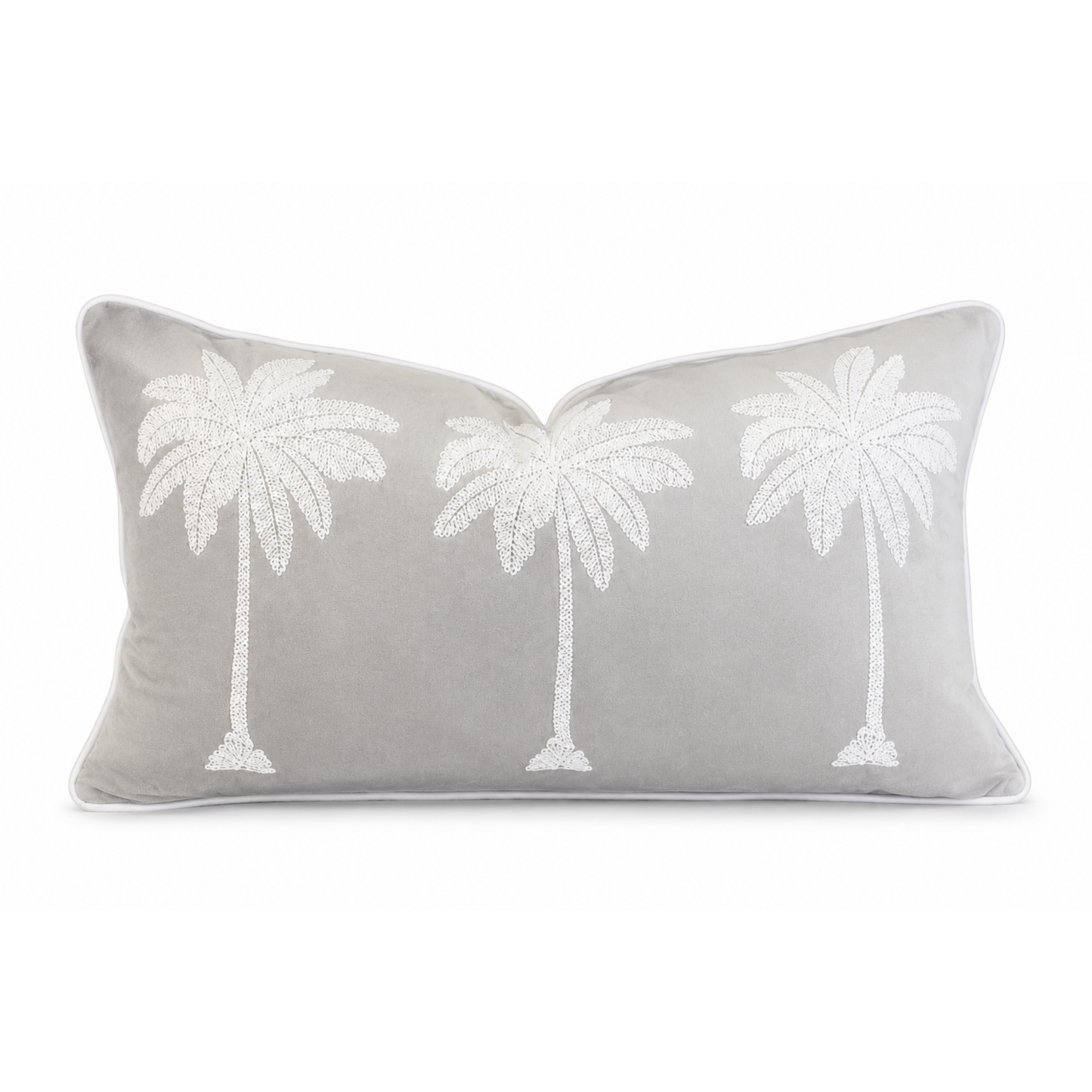 MAUI 3 PALM STONE CUSHION FEATHER FILLED