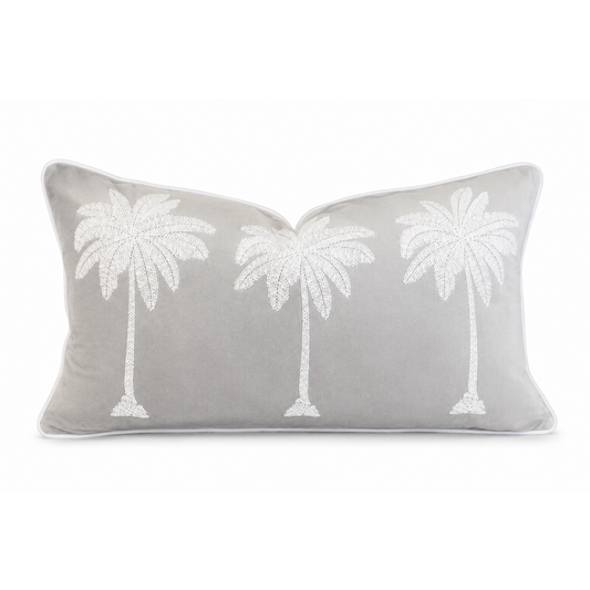 MAUI 3 PALM STONE CUSHION FEATHER FILLED