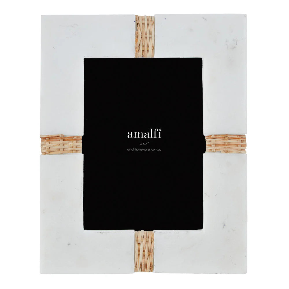 Maurie Photo Frame White & Natural