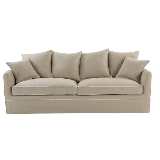 NOOSA HAMPTONS 3 SEAT SOFA NATURAL W/NATURAL PIPING