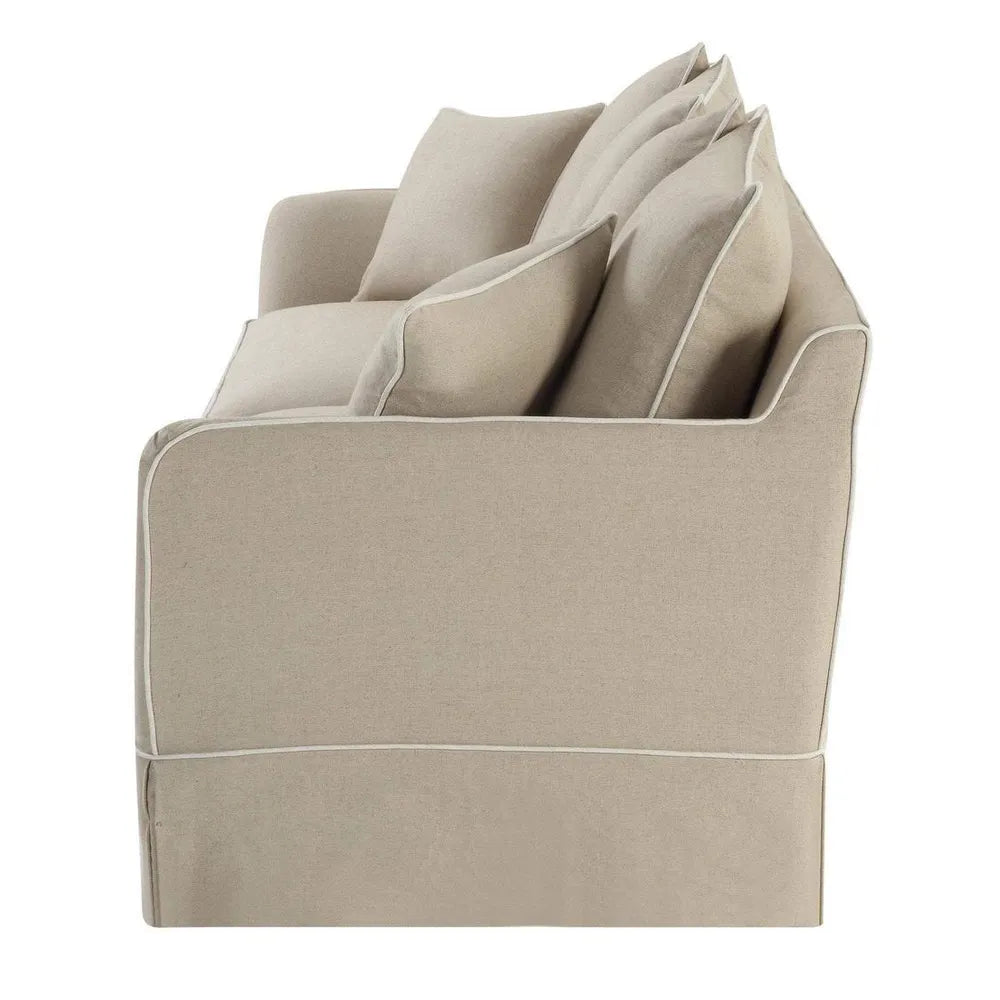 NOOSA HAMPTONS 3 SEAT SOFA NATURAL W/NATURAL PIPING