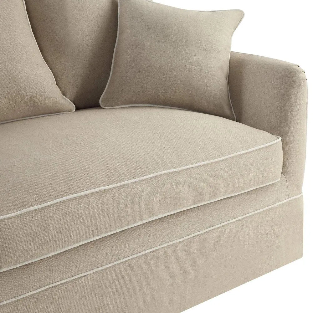 NOOSA HAMPTONS 3 SEAT SOFA NATURAL W/NATURAL PIPING