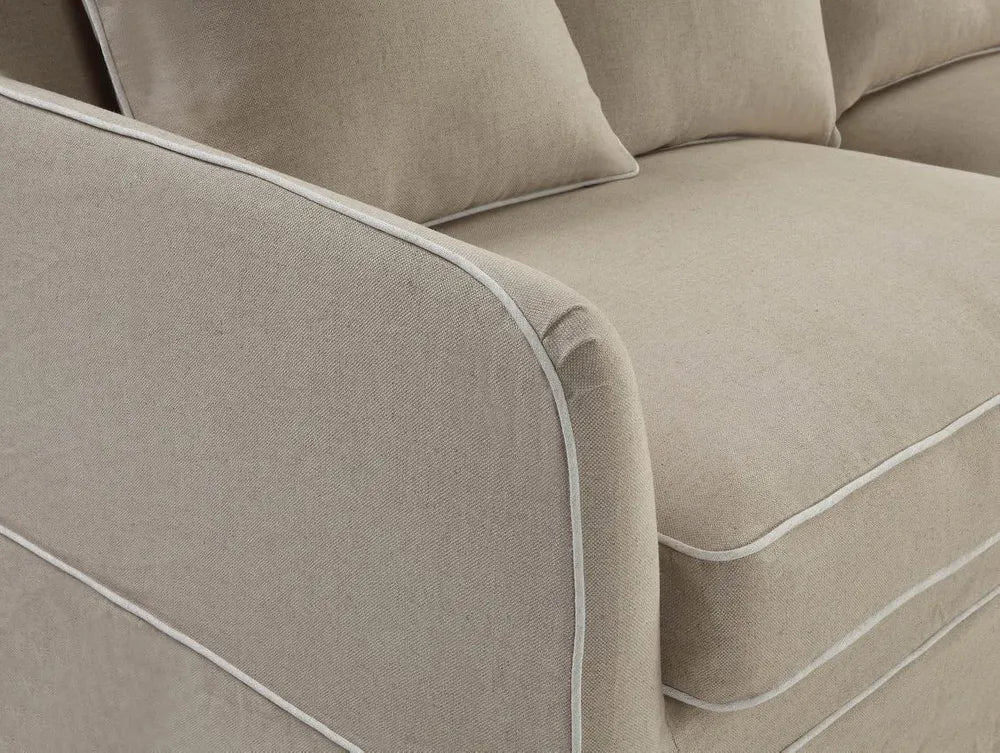 NOOSA HAMPTONS 3 SEAT SOFA NATURAL W/NATURAL PIPING
