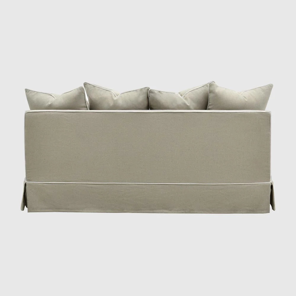 Noosa Hamptons 2 Seat Sofa Natural with White Piping