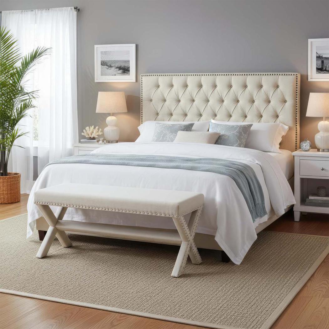 Queenscliff Tufted Bedhead Beige