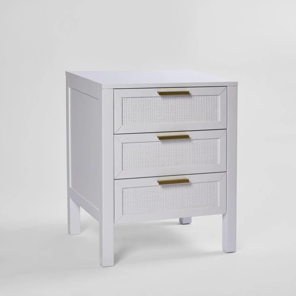 Santorini Bedside 3 Drawers White