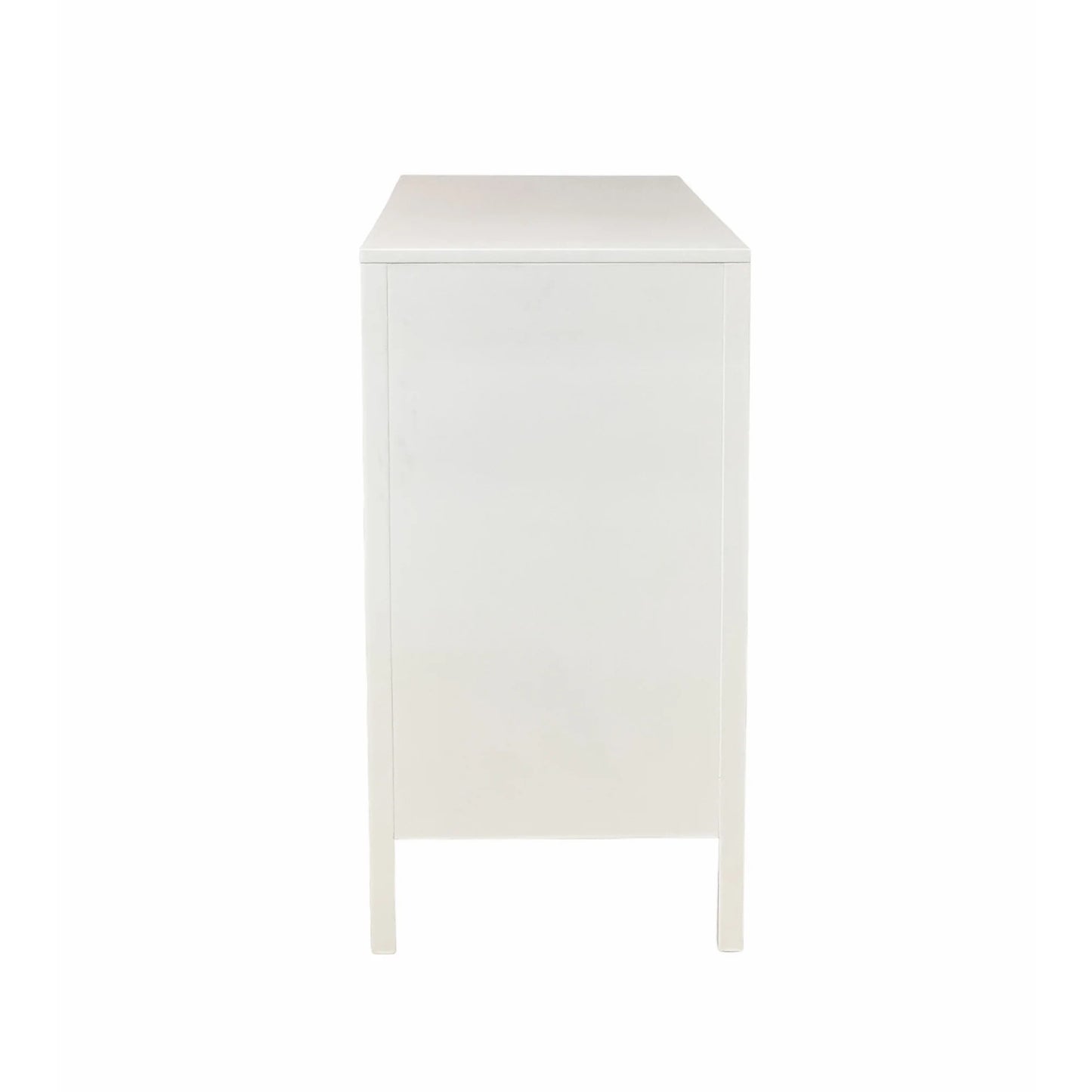 Santorini Hamptons 6 Drawer Timber/Rattan Dresser 140cm White