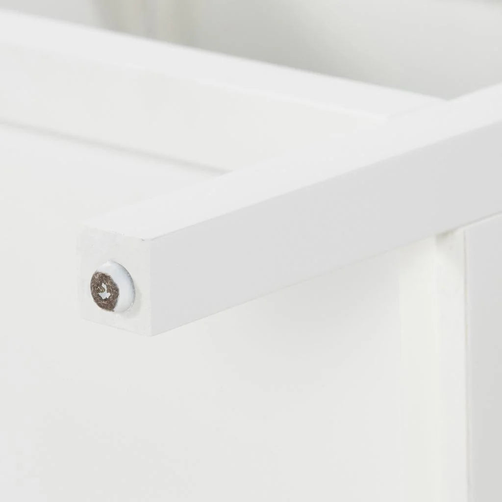 Santorini Hamptons Timber/Rattan Bedside Table White