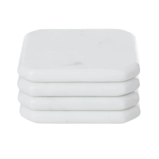 Society Home Margot Marble Coasters 4pcs Set White