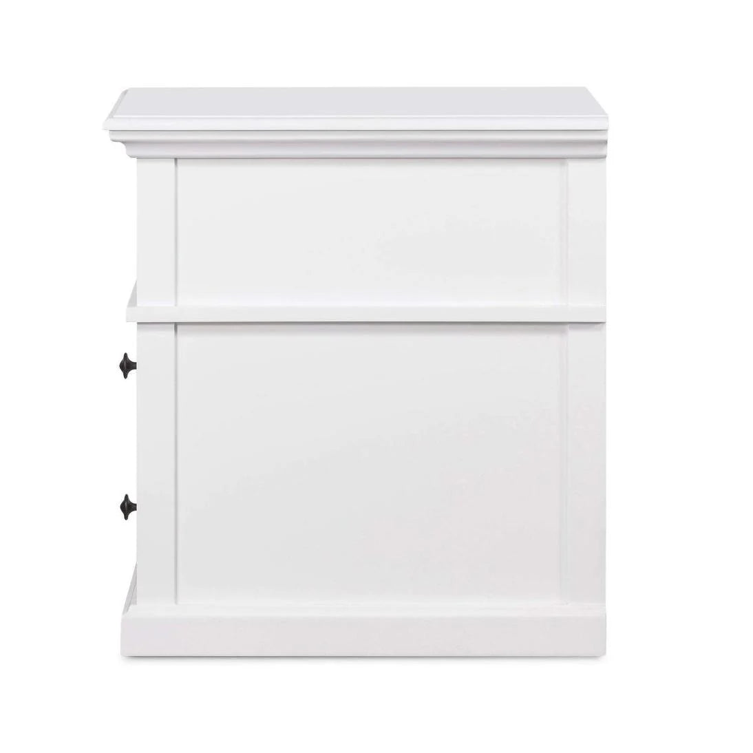 Sorrento Hamptons Medium 2 Drawer Bedside Table White