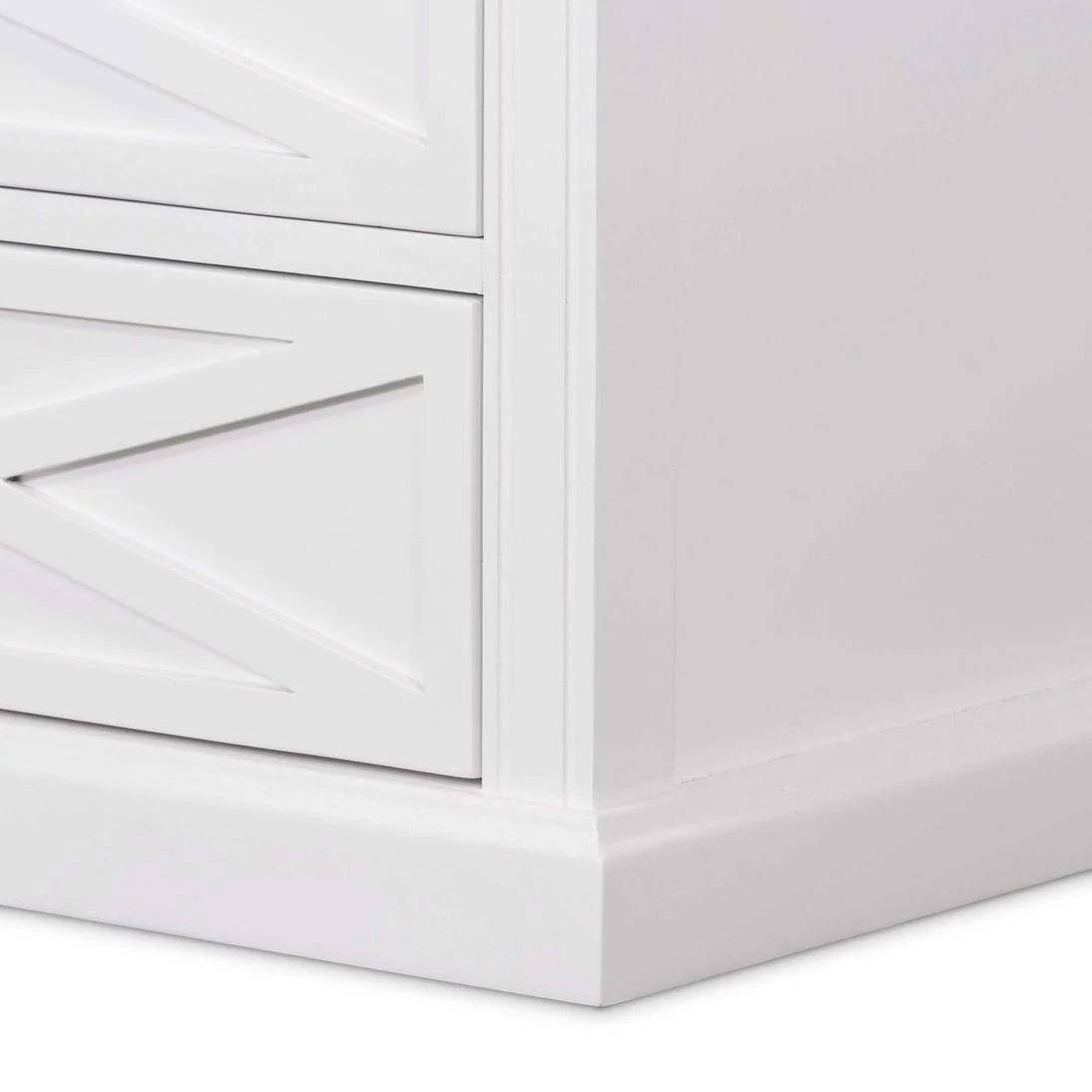 Sorrento Hamptons Medium 2 Drawer Bedside Table White