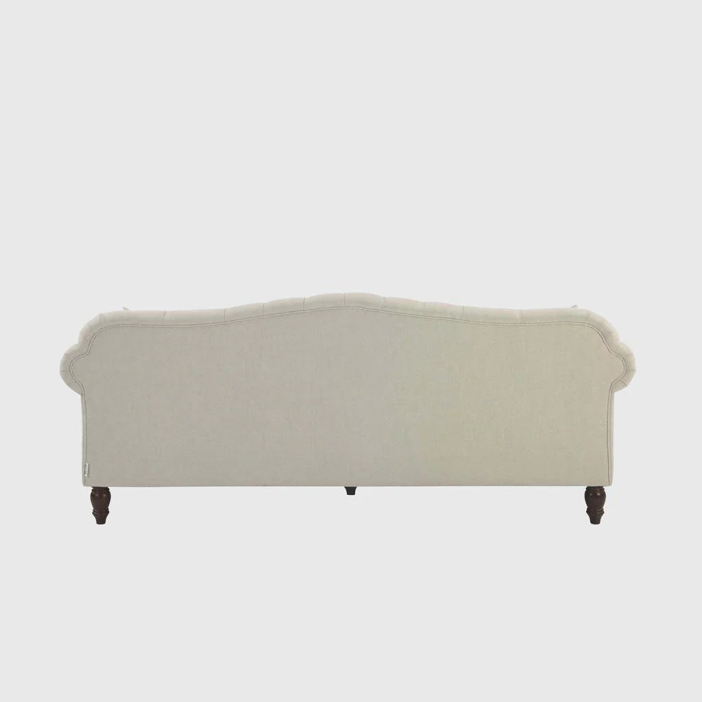 Vaucluse 3 Seat Hamptons Sofa | Beige Linen Blend