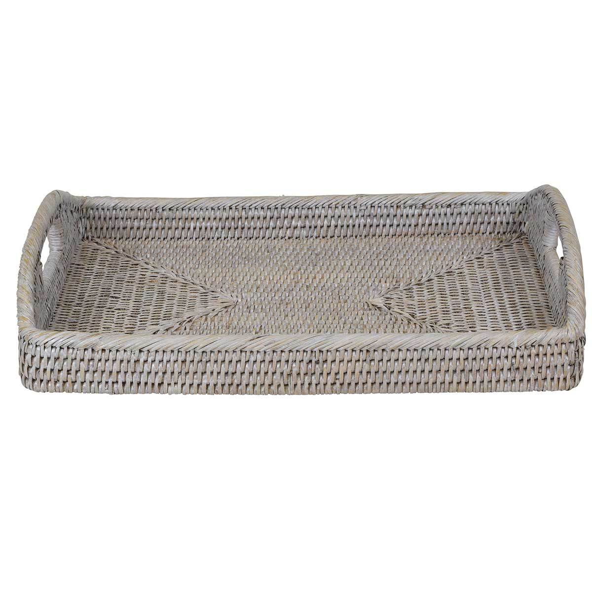 VERANDAH RATTAN MORNING TRAY WHITEWASH