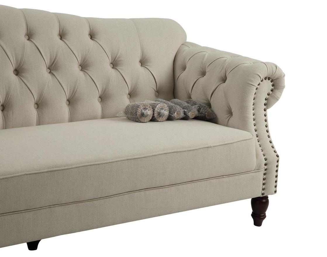 Vaucluse 3 Seat Hamptons Sofa | Beige Linen Blend