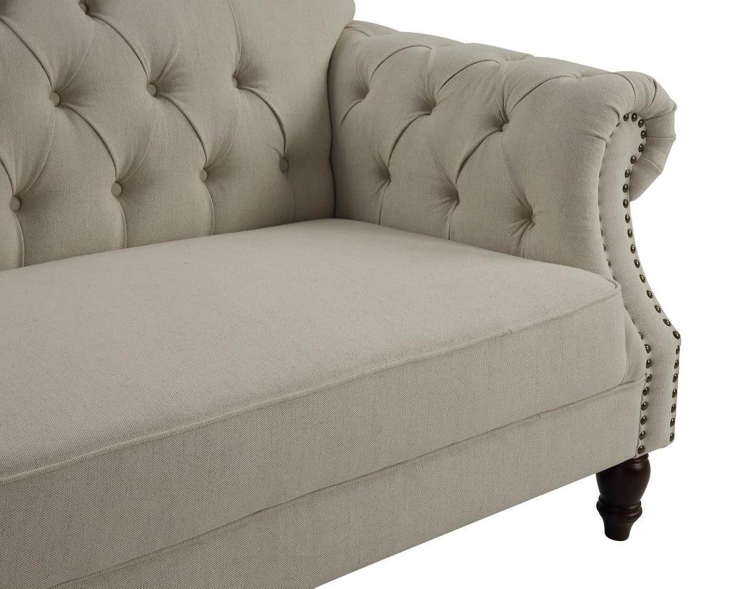 Vaucluse 3 Seat Hamptons Sofa | Beige Linen Blend