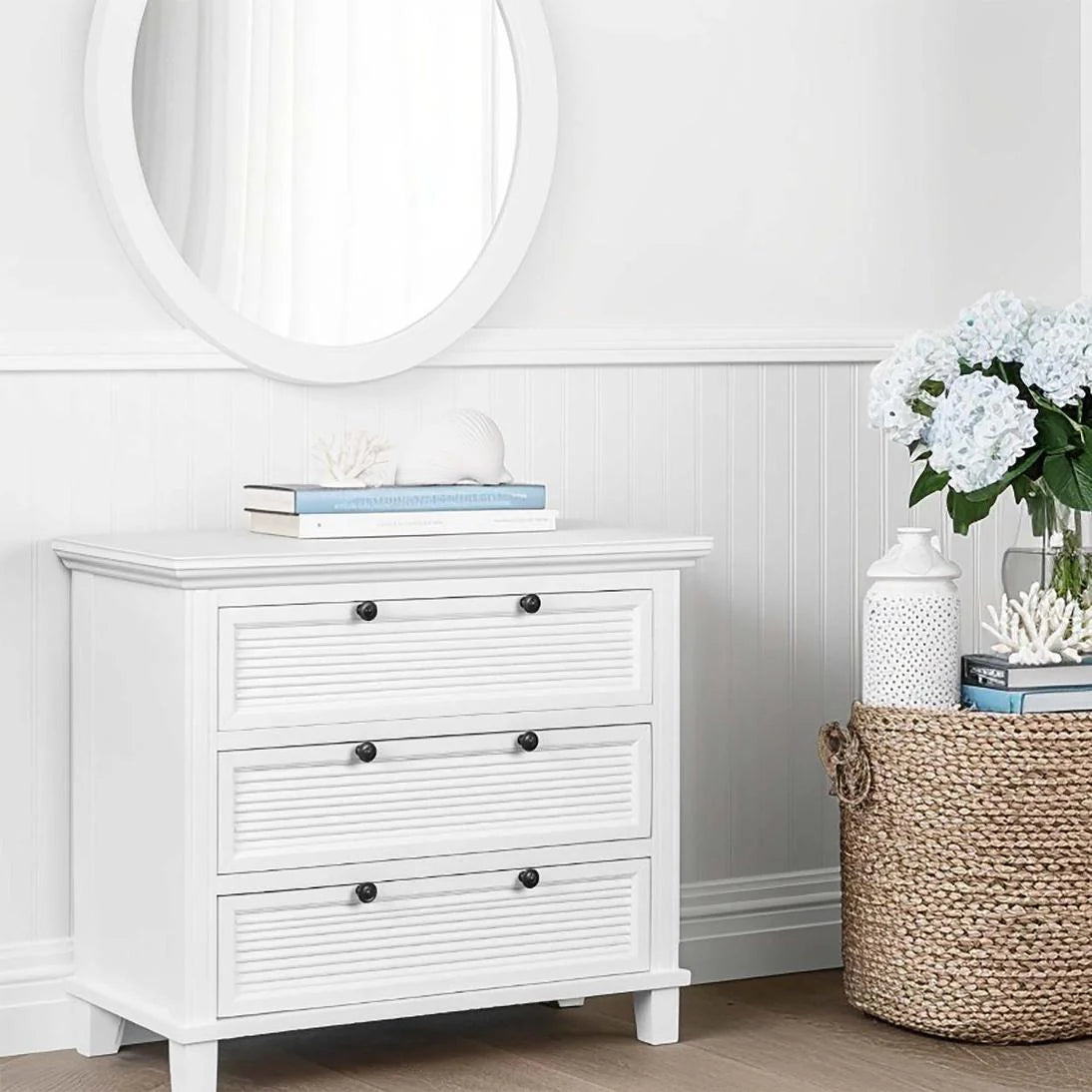 West Beach Chest of 3 Drawers White