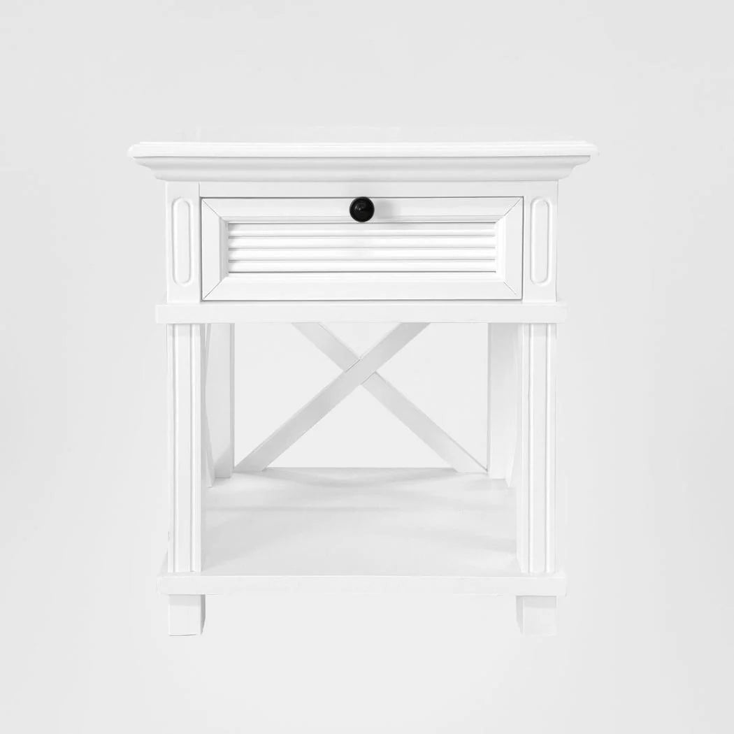 West Beach Hamptons Bedside Table W/Drawer White