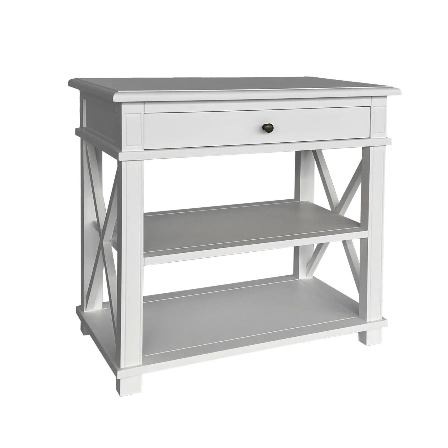X Brace Large Side Table White